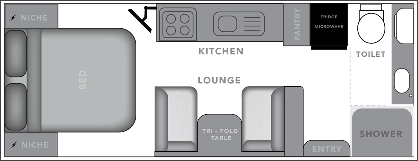 Manta Ray 19 Ft Escape Floorplan